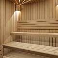 Wooden Shower Steam Sauna Entrance With Modern Design And Natural Light