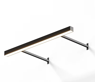 Modern Wall Light With Sleek Metal Bracket And Linear LED Lighting 3d model