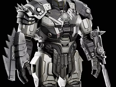 Smart Machine Futuristic Mechanical Armor Design With Advanced Weapons And Metallic Build 3d model
