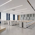 Modern Conference Room Interior With Long Table Chairs Large Screen And Windows 3d model