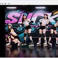 Women In Roller Skates With Helmets And Knee Pads On Colorful Graffiti Background