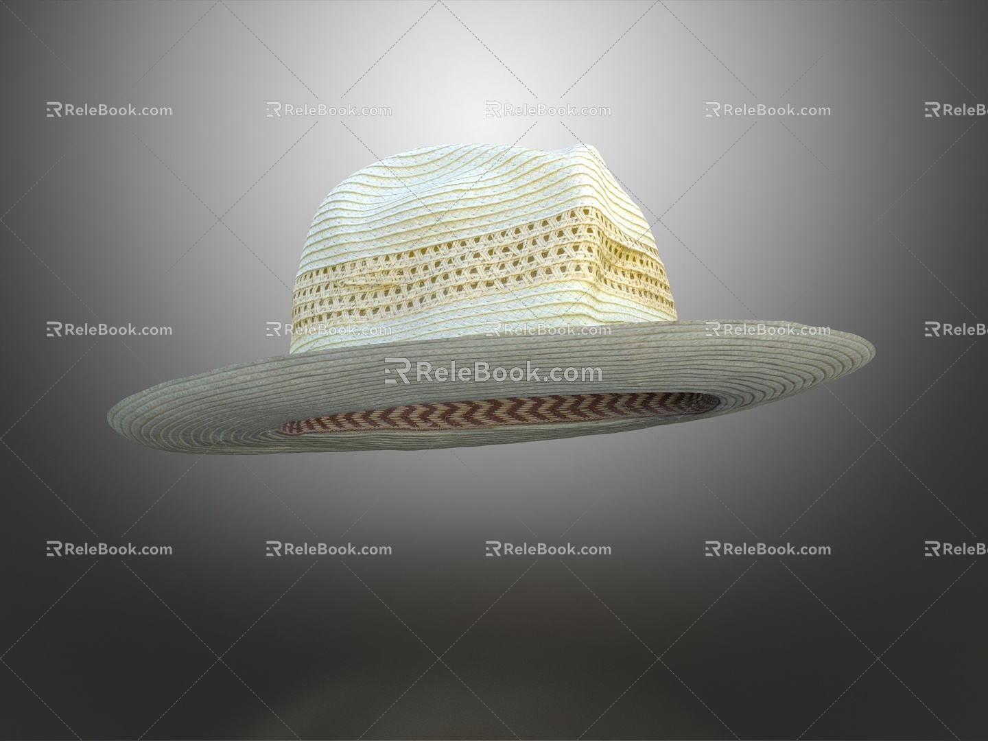 Modern Straw Hat Men's Hat Cool Hat 3d model