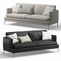 Modern fabric double sofa 3d model