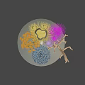 Colorful Marine Coral Reef With Yellow Purple Orange Blue Corals And Branch Structures