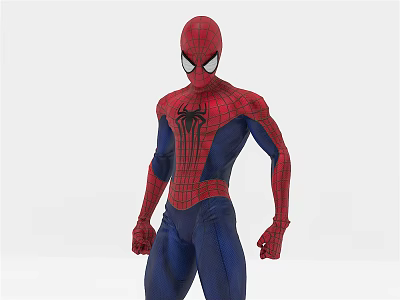 Spider Man Character In Red And Blue Suit With Spider Emblem Standing Pose 3d model