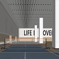 Modern Basketball Hall Badminton Hall 3d model