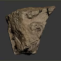 Natural Wooden Stone with Rough Surface and Natural Brown Texture on Dark Background