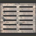 Wooden Pallet With Worn Surface And Colorful Graffiti Patterns Slats And Support Legs