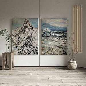 Modern landscape painting decorative combination painting 3d model