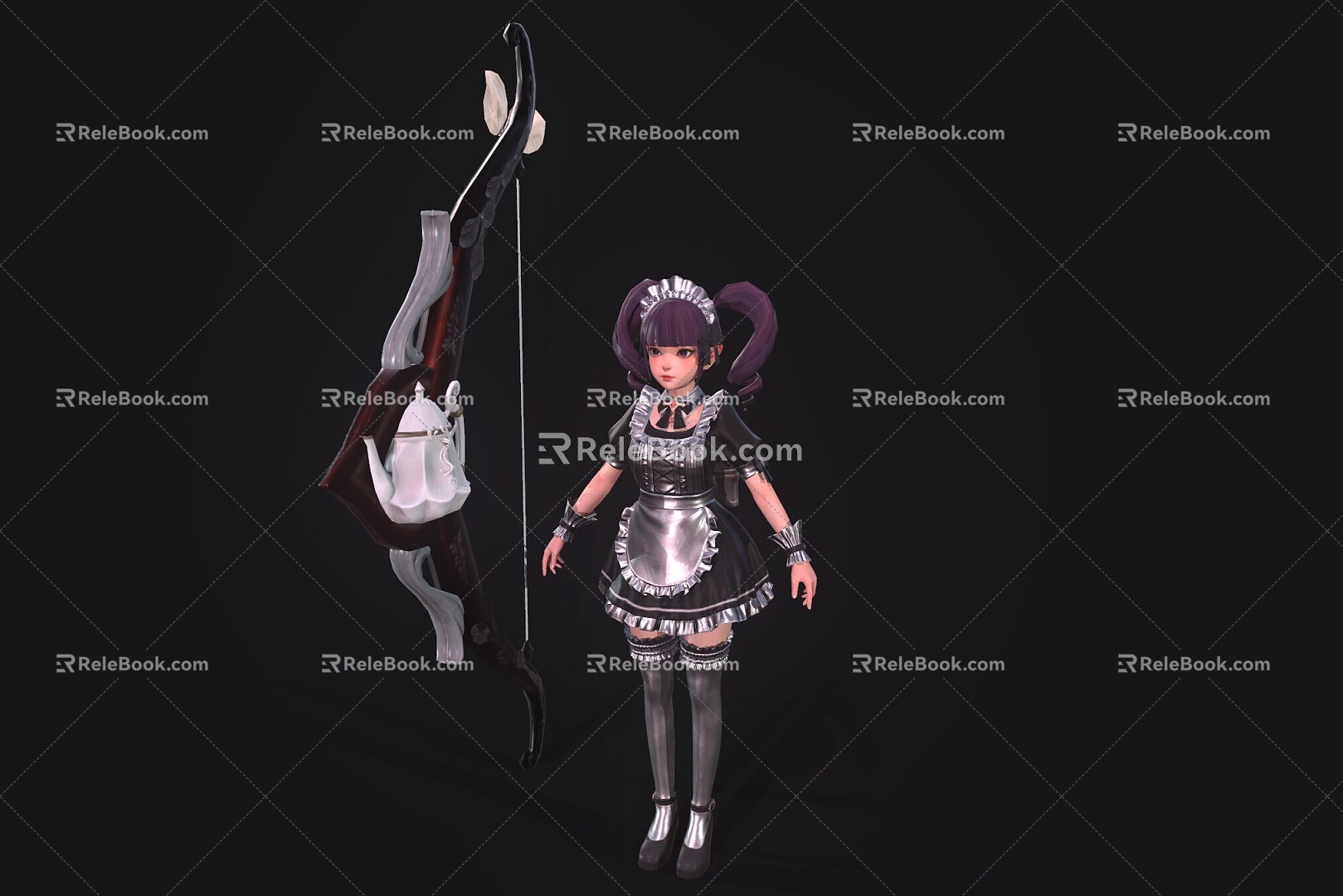 Cute little girl girl archer maid outfit model