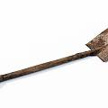 Old Fashioned Hardware Tool Shovel with Rusty Iron Blade and Wooden Handle