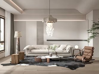 Quiet living room SU model 3d model