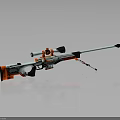 Modern White And Red Sniper Rifle With Scope Bipod And Tactical Design