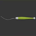 Stylish Daily Use Fork With Green Handle And Silver Metal Tines Design