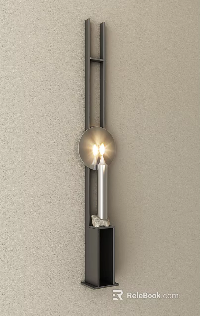 Modern Wall Sconce With Metal Frame Round Light Plate And Illuminated Design 3d model 
