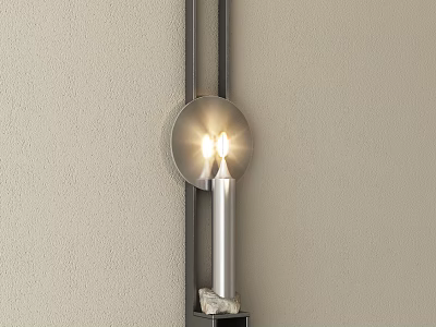 Modern Wall Sconce With Metal Frame Round Light Plate And Illuminated Design 3d model