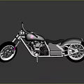 Stylish Modern Motorcycle With Black Leather Seat Silver Alloy Wheels Pink Accents And Reflective Surface