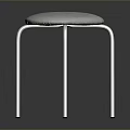 Modern Minimalist Furniture Stool With White Cushion And Metal Legs Design