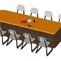 Orange Kids Table with Gray Chairs Colorful Crayons Red Plate and Under Storage