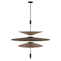 Modern Three Tiered Pleated Fan Shaped Chandelier With Light Colored Design