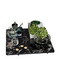 Modern Ornaments Combination Book Ornaments Tray Vase 3d model