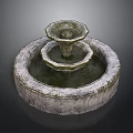 Rustic Outdoor Stone Garden Fountain With Multi tiered Design And Textured Circular Basin