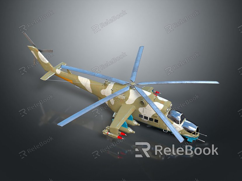 Modern Helicopter Gunship Helicopter Aircraft Gunship Combat Helicopter model