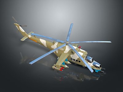 Modern Helicopter Gunship Helicopter Aircraft Gunship Combat Helicopter 3d model