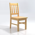 Light Color Wooden Single Chair With Simple Classic Design And Solid Structure For Home Use 3d model