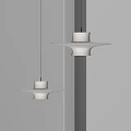 Modern Pendant Light With White Disc Shade In Minimalist Interior Design