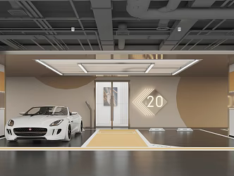 Modern Light Luxury Basement Entrance Parking Lot Passage Underground Entry Unit Door 3d model