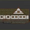 Traditional House Exterior With Green Roof White Walls And Wooden Porch Steps