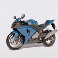 Blue Sport Motorcycle With Sleek Modern Design Aerodynamic Bodywork Headlights And Black Seat