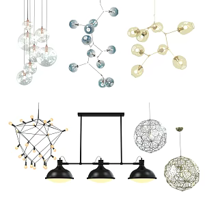 Post-modern chandelier luminaire 3d model