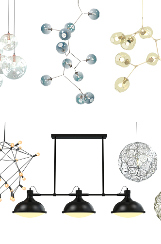 Post-modern chandelier luminaire 3d model