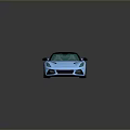 Blue Sports Car With Black Roof And Green Windows Sleek Modern Design And Black Wheels
