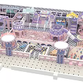 Vibrant Indoor Playground With Castle Themed Slides Colorful Ball Pit And Sand Areas