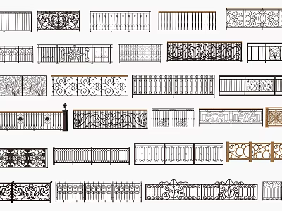 Decorative Wrought Iron Fence Design Ideas With Various Patterns And Styles 3d model