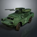 Green Military Armored Vehicle With Top Mounted Missile And Z Symbol Marking