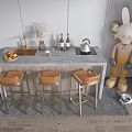 Modern Bar Chair Combination Bar Chair Combination 3d model