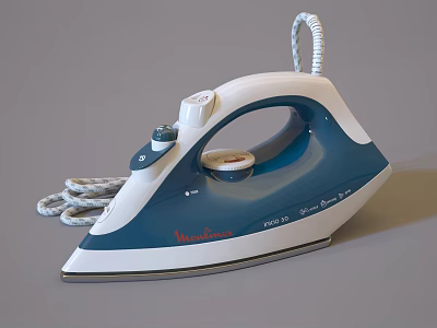 Smart Electric Iron Design With Functional Knobs And Power Cord 3d model