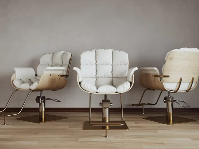 Elegant Modern Massage Chair Design With White Cushions And Wooden Frame 3d model