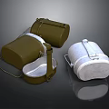 Stylish Leather Bags In Brown And White With Adjustable Straps And Metal Buckles