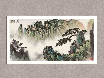 Decorative Painting Landscape Painting Hu Ruosi Cold Dew Cangsong Traditional Chinese Painting model