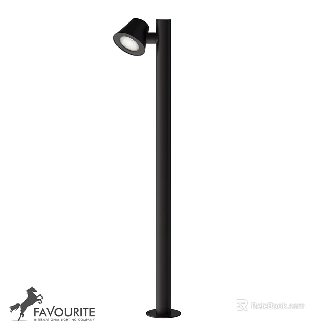 Modern Black Outdoor Light For Garden With LED Bulb And Waterproof Design 3d model 