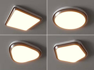 Ceiling Lights With Various Shapes And Warm Light 3d model