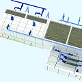 Industrial Wastewater Treatment Plant 3D Model With Complete Piping System And Supporting Processing Equipment