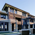 Modern Townhouse Exterior Design Featuring Brick Stone Facade Front Porch And Large Windows