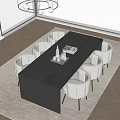 Modern Dining Table and Chair Combination 3d model