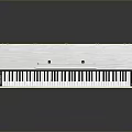 White Digital Piano With Modern Design Wooden Body Black Keys And Pedals